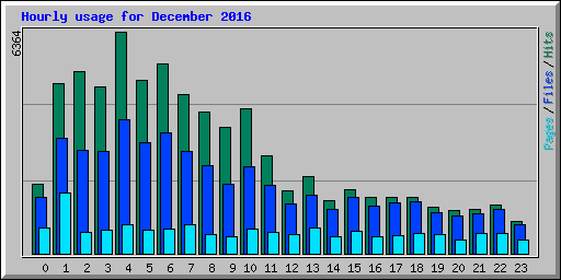 Hourly usage for December 2016